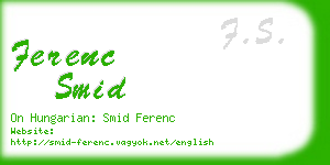 ferenc smid business card